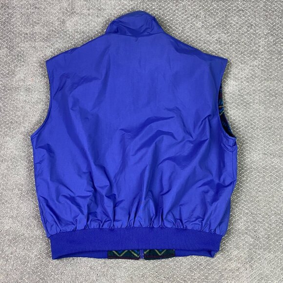 Vintage 90s Columbia Reversible Vest Men's XL Fleece Southwestern Aztec Purple - Picture 7 of 12